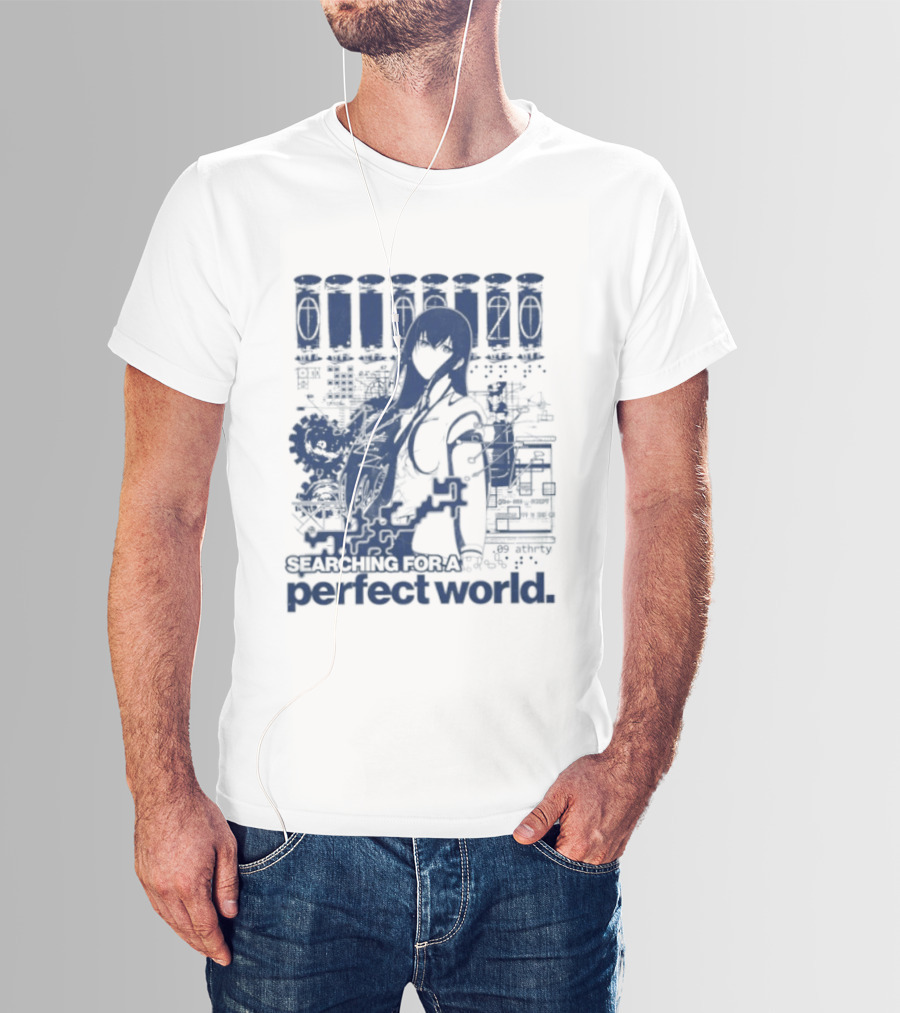 Steins Gate Kurisu Makise Searching For A Perfect World T-Shirt
