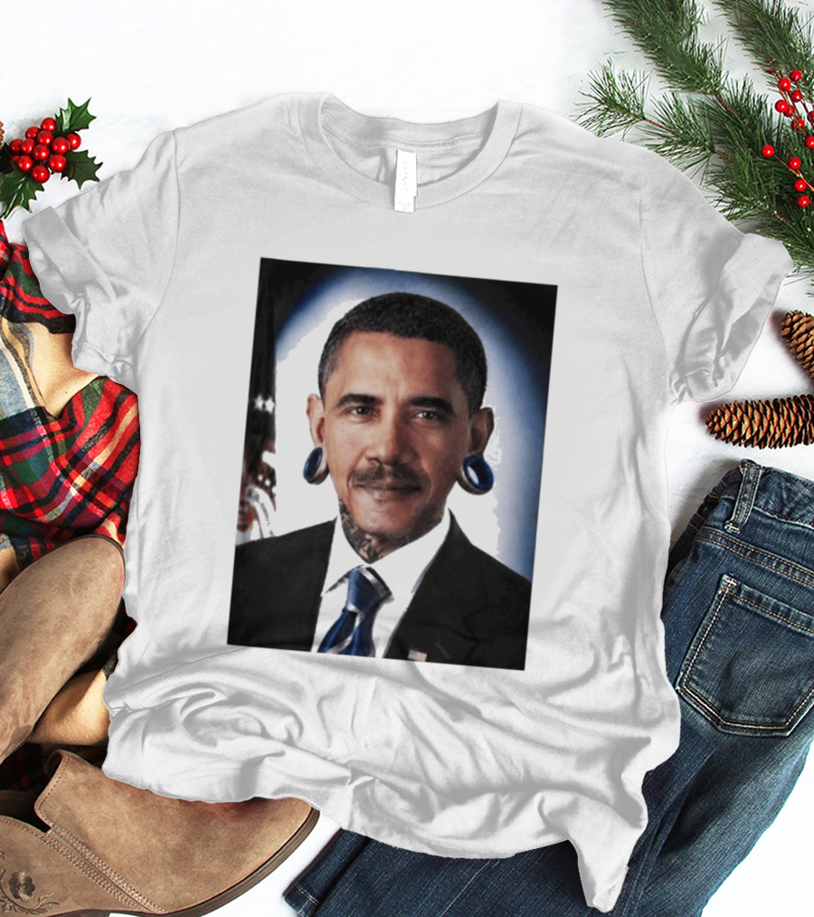 Obama President Political Fashion With Tattoos And Futuristic T-Shirt