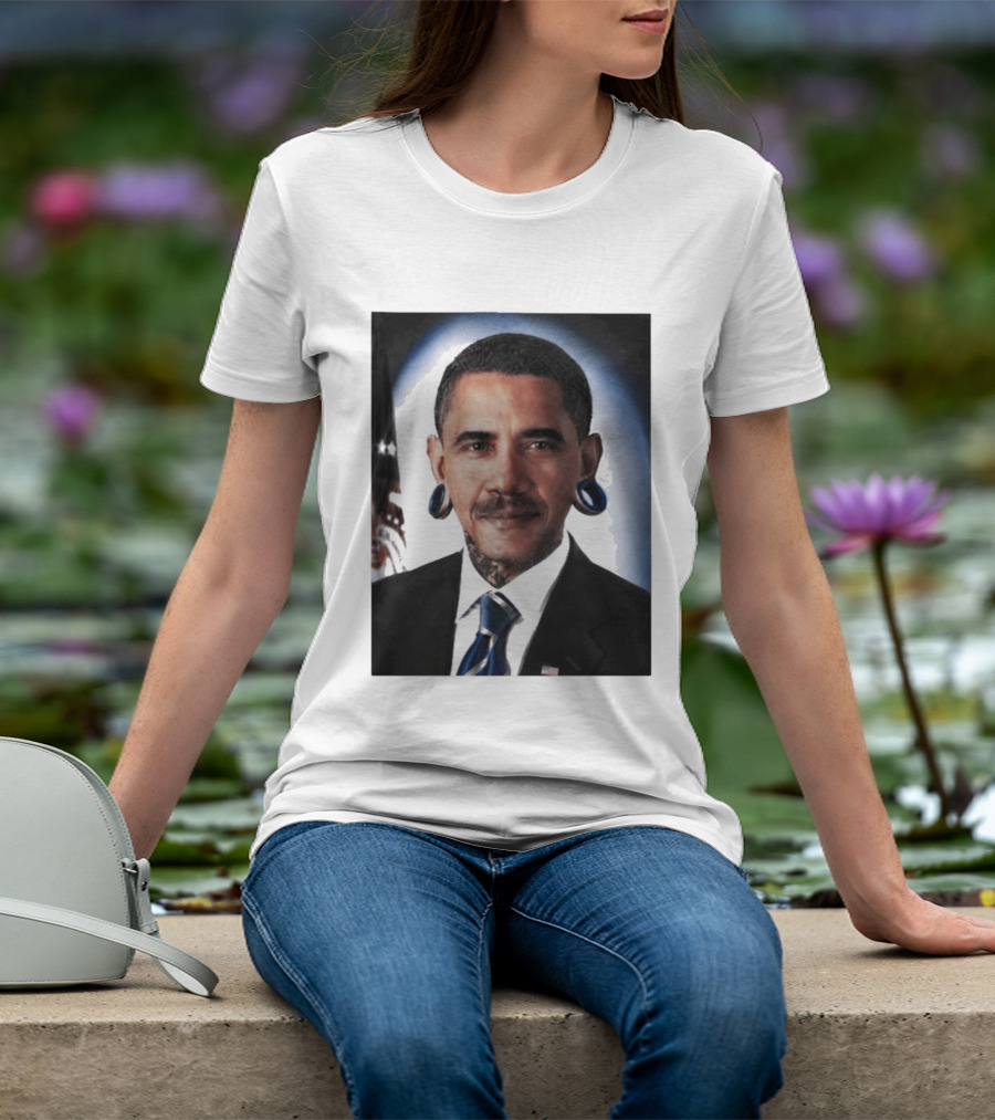 Obama President Political Fashion With Tattoos And Futuristic T-Shirt