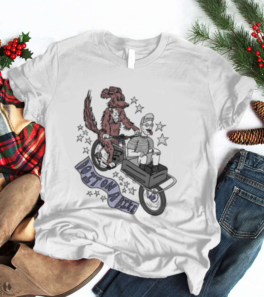 Original Dog On A Bike Omnium Cycling Matt Crank Free And High Stars T-Shirt