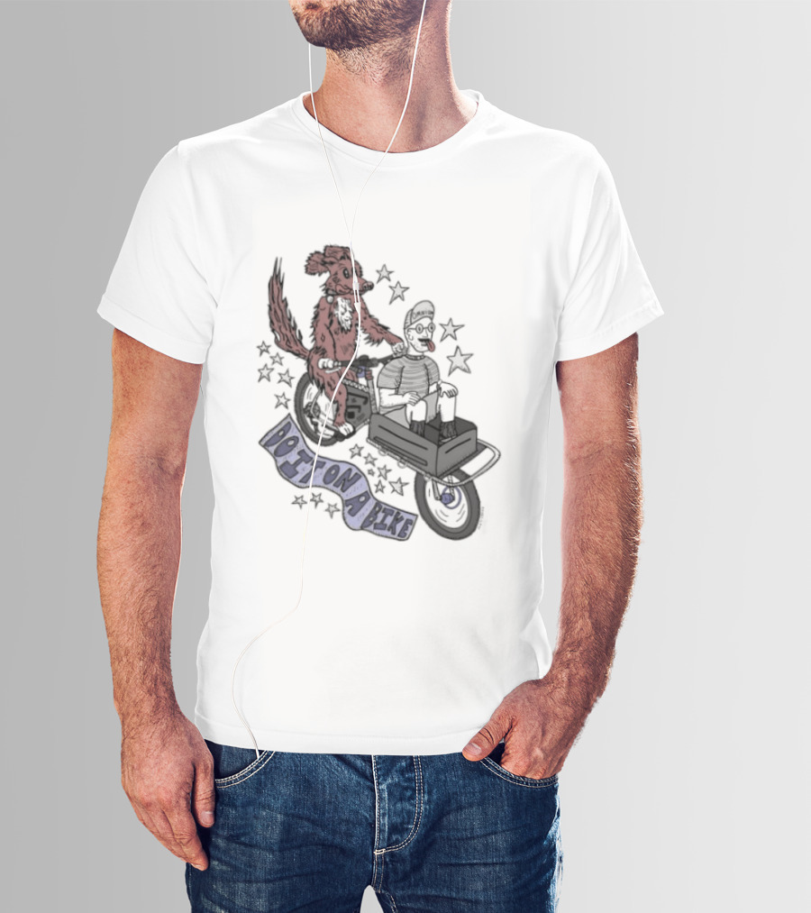 Original Dog On A Bike Omnium Cycling Matt Crank Free And High Stars T-Shirt