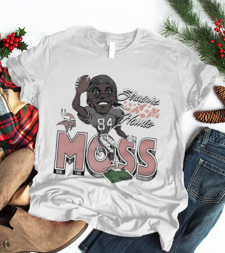 Moss Minnesota Vikings Straight Cash Homie Football Caricature T-Shirt