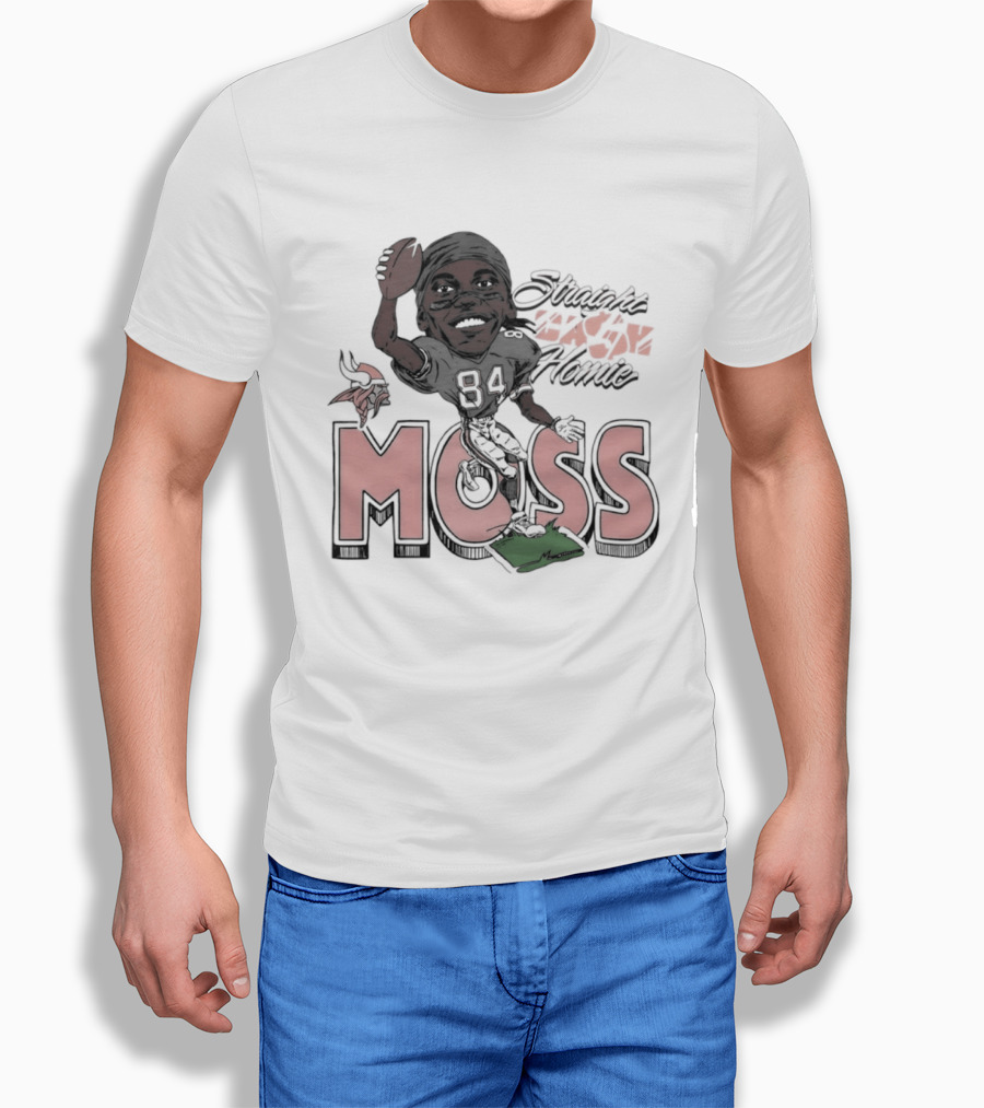 Moss Minnesota Vikings Straight Cash Homie Football Caricature T-Shirt