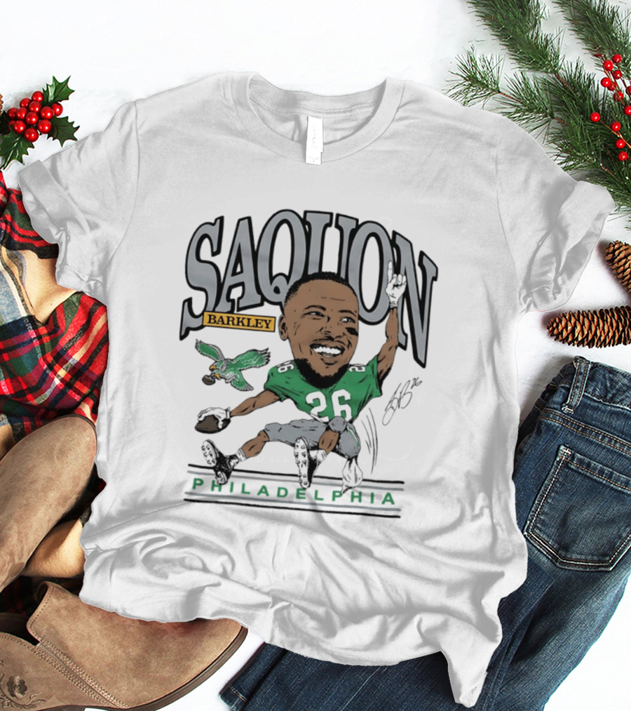 Saquon Barkley Philadelphia Football Caricature Eagles Fan T-Shirt
