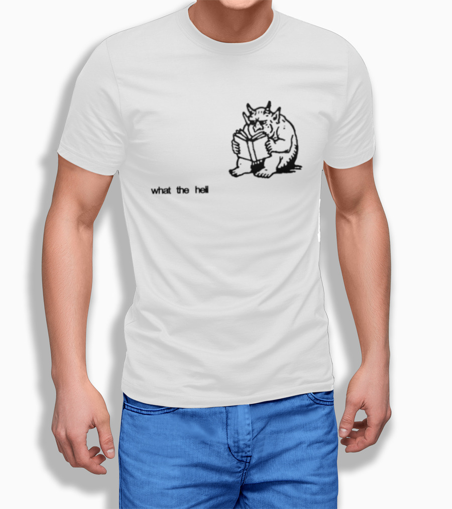 What The Hell Devil Reading Book What The Hell T-Shirt