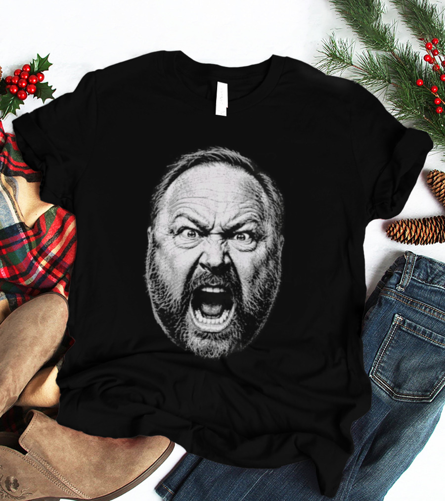 Alex Jones Intense Expression Battle Cry T-Shirt