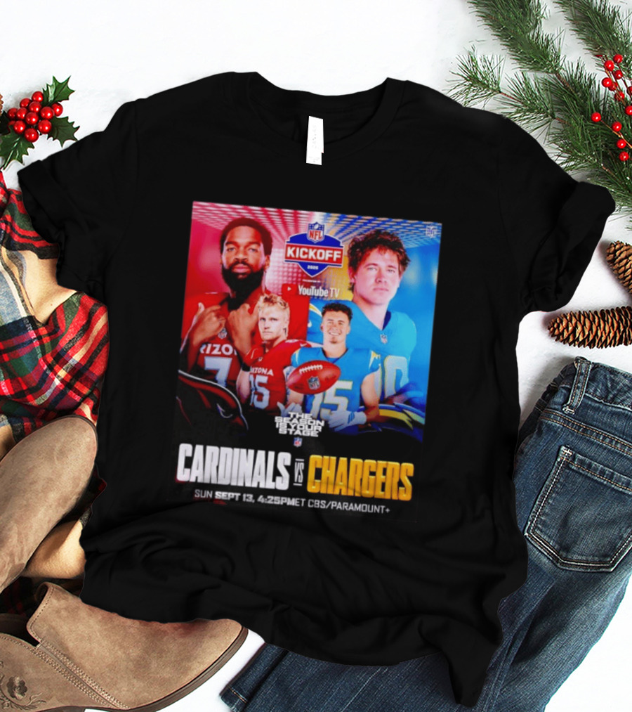 Cardinals Vs Chargers NFL Kickoff 2026 YouTube TV CBS Paramount September 13 T-Shirt
