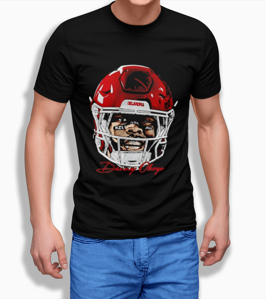 Danny Okoye Oklahoma Sooners Football Helmet Swag T-Shirt