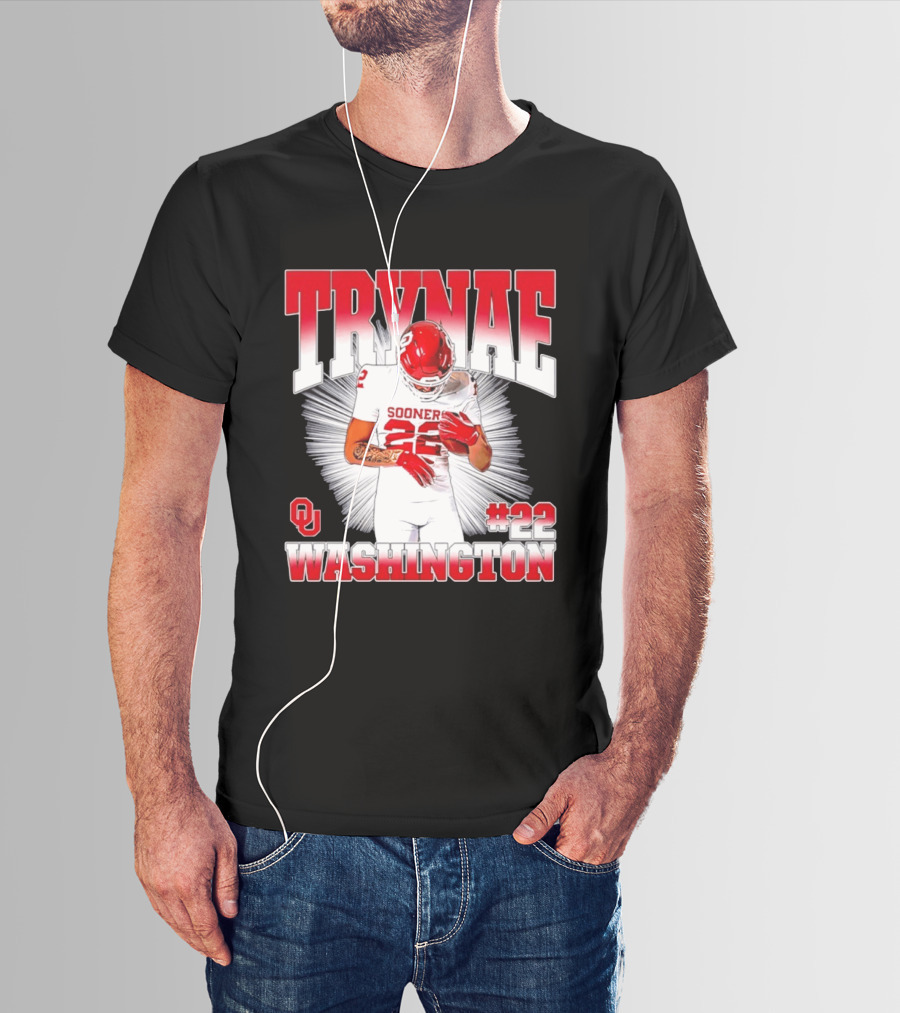 Trynae Washington Sooners Football #22 Oklahoma Player T-Shirt