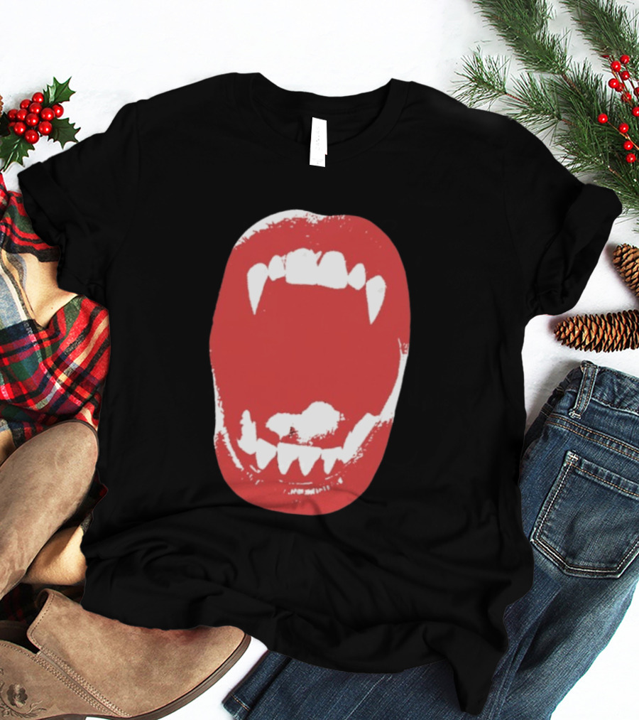 Vampire Fangs Open Mouth Red T-Shirt