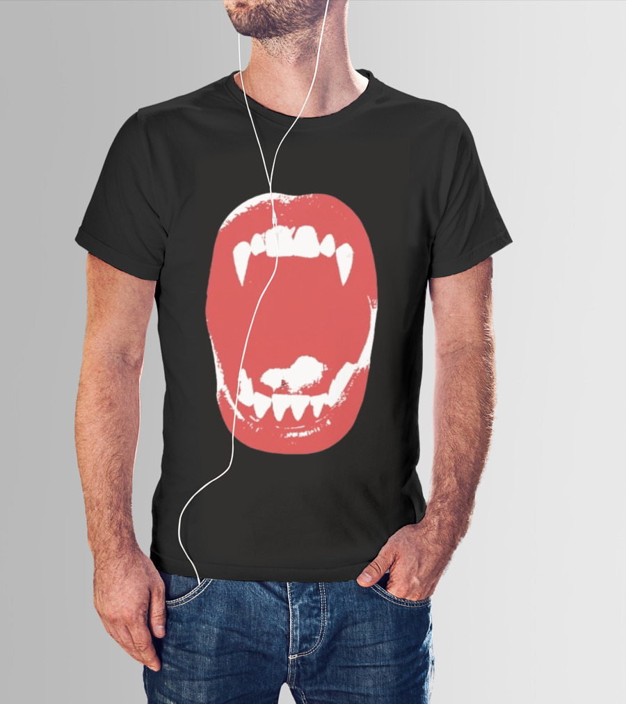 Vampire Fangs Open Mouth Red T-Shirt