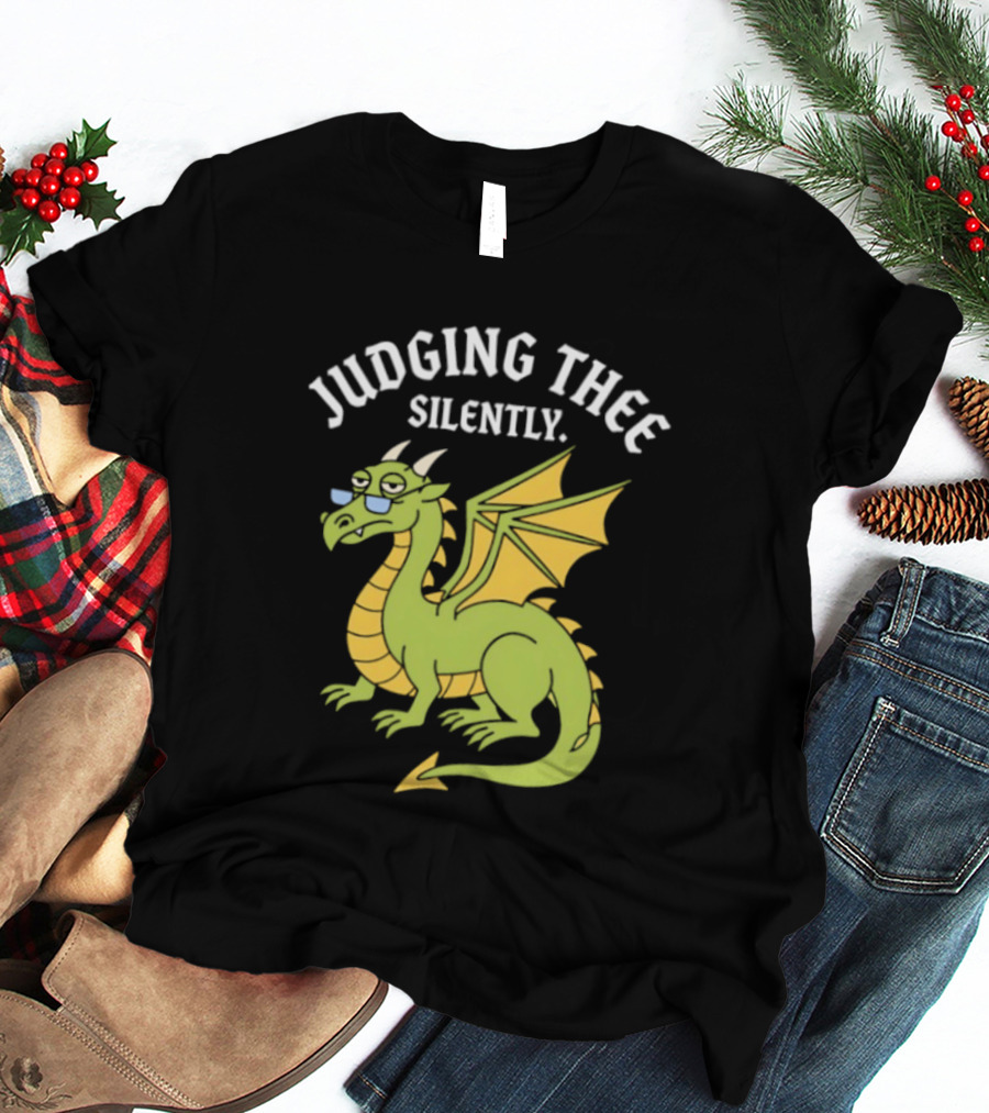 Judging Thee Silently Dragon With Sunglasses T-Shirt