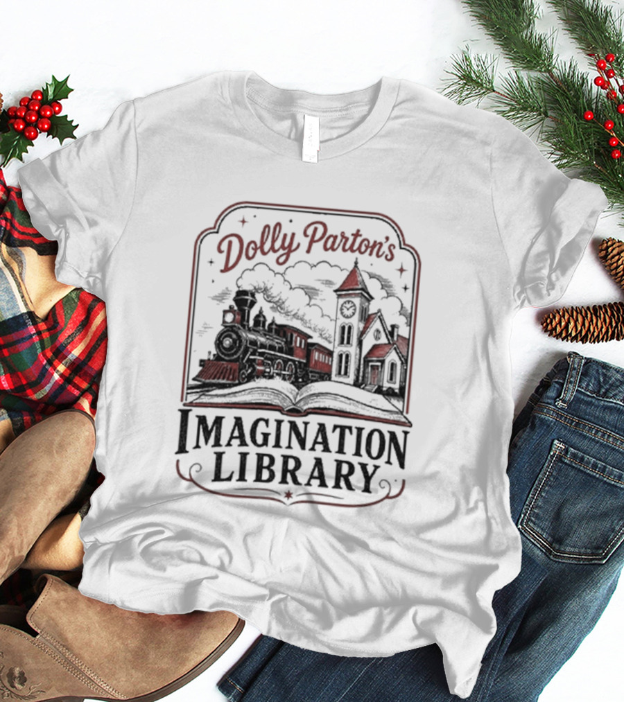 Dolly Parton's Imagination Library Train And Tower Scene T-Shirt