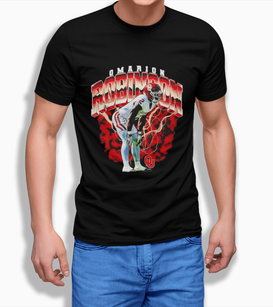 Omarion Robinson Oklahoma Sooners Football Lightning OU T-Shirt