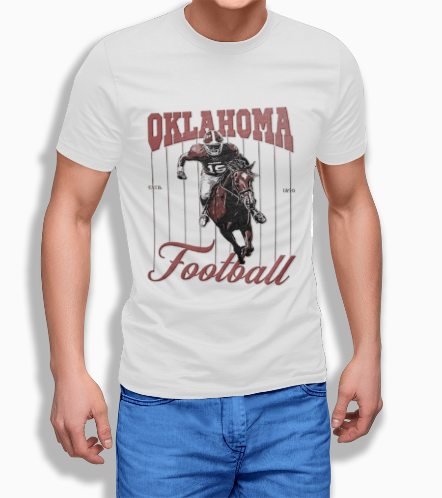 Oklahoma Sooners Football Player On Horse Estb 1890 T-Shirt