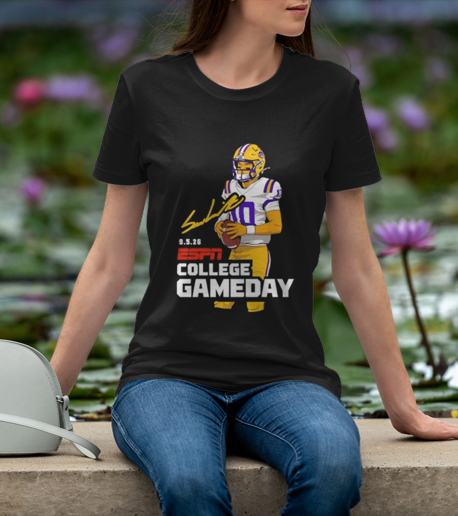 Sam Leavitt 9 3 26 ESPN College Gameday LSU Tigers Football T-Shirt