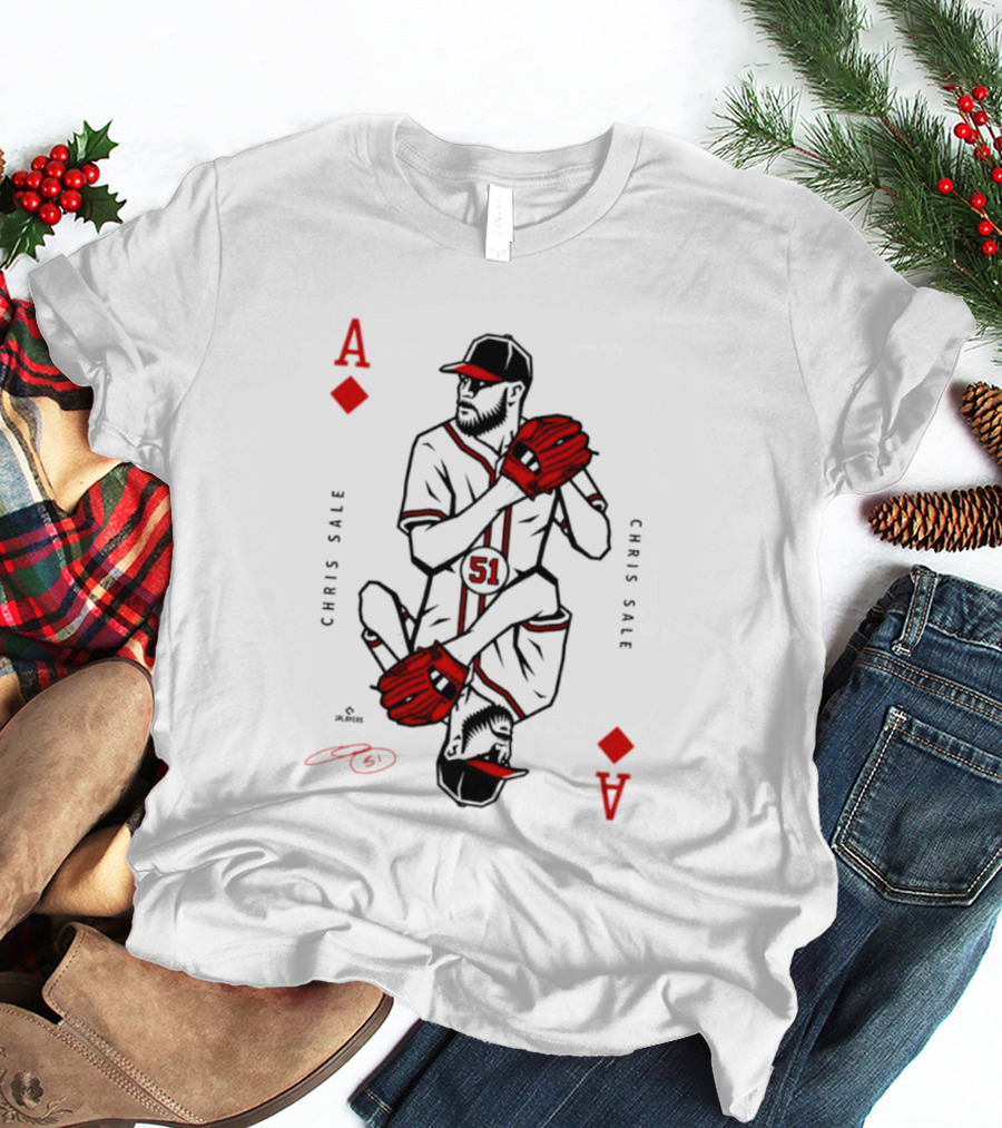 Ace Of Diamonds Chris Sale Playing Card Baseball T-Shirt