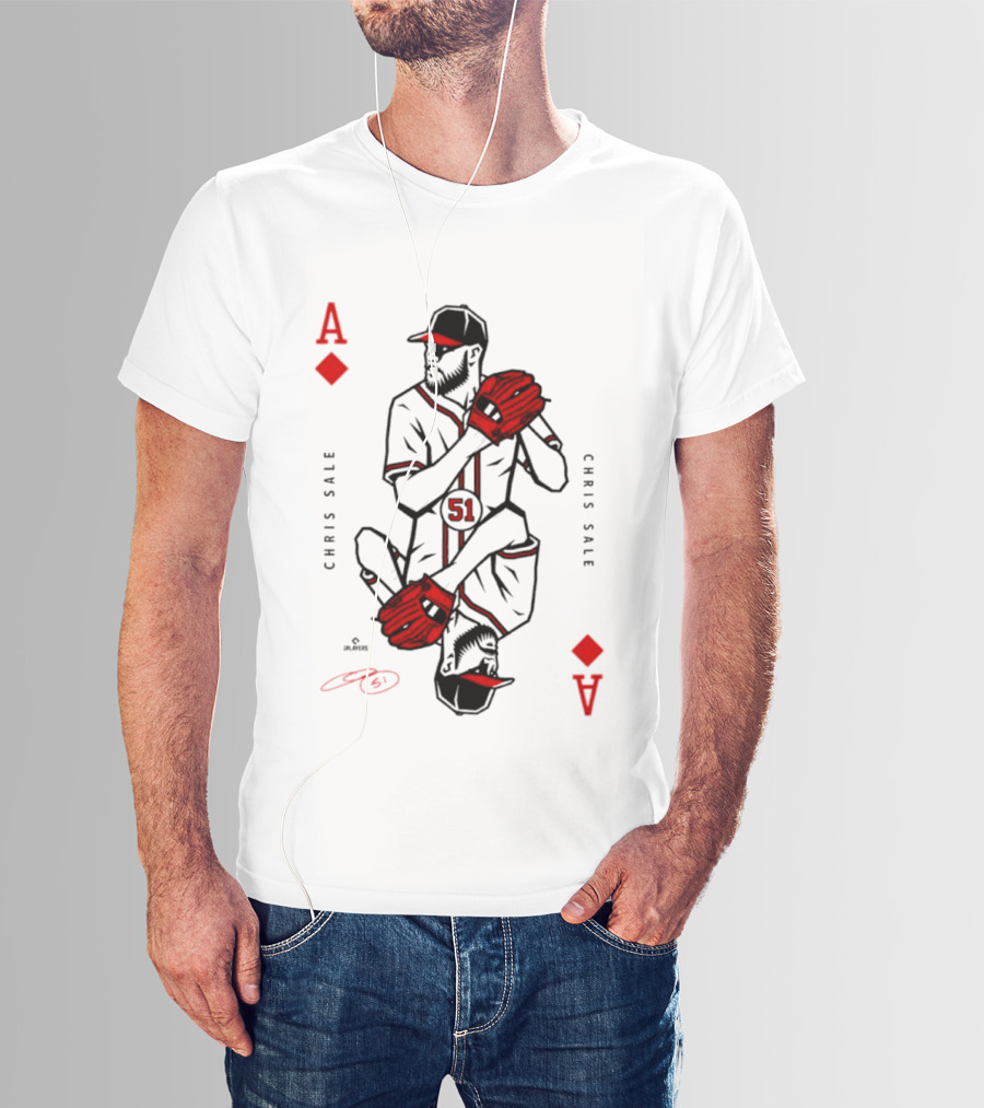 Ace Of Diamonds Chris Sale Playing Card Baseball T-Shirt