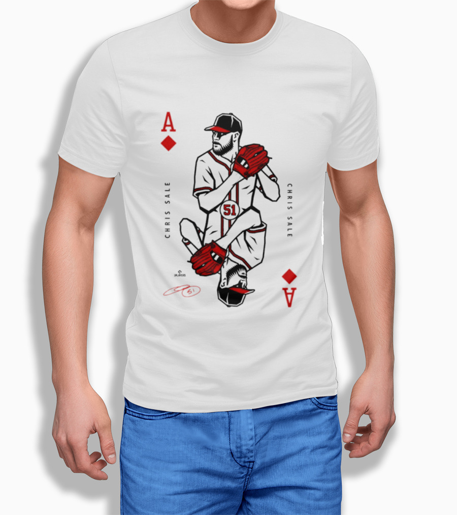 Ace Of Diamonds Chris Sale Playing Card Baseball T-Shirt