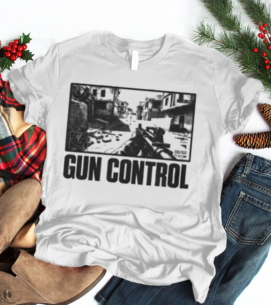Christian Bale Movie Scene Gun Control T-Shirt