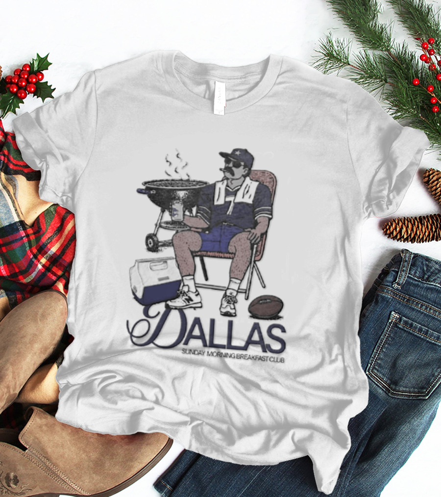 Dallas Sunday Morning Breakfast Club Tailgate Chair Grilling Football T-Shirt