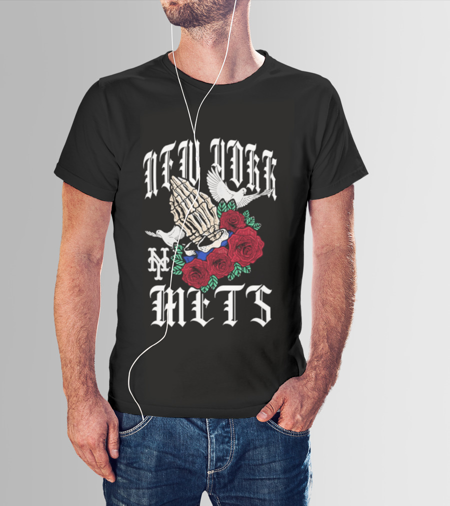 New York Mets Gothic Bloom With Doves And Roses Halloween 2026 T-Shirt