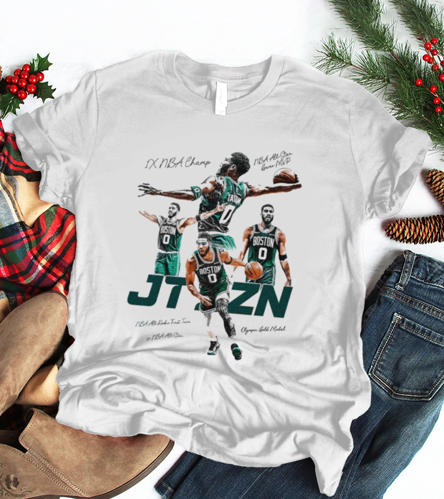 Jayson Tatum Boston Celtics JT SZN NBA Champ All Star Game MVP NBA First Team Oregon Gold Medal T-Shirt