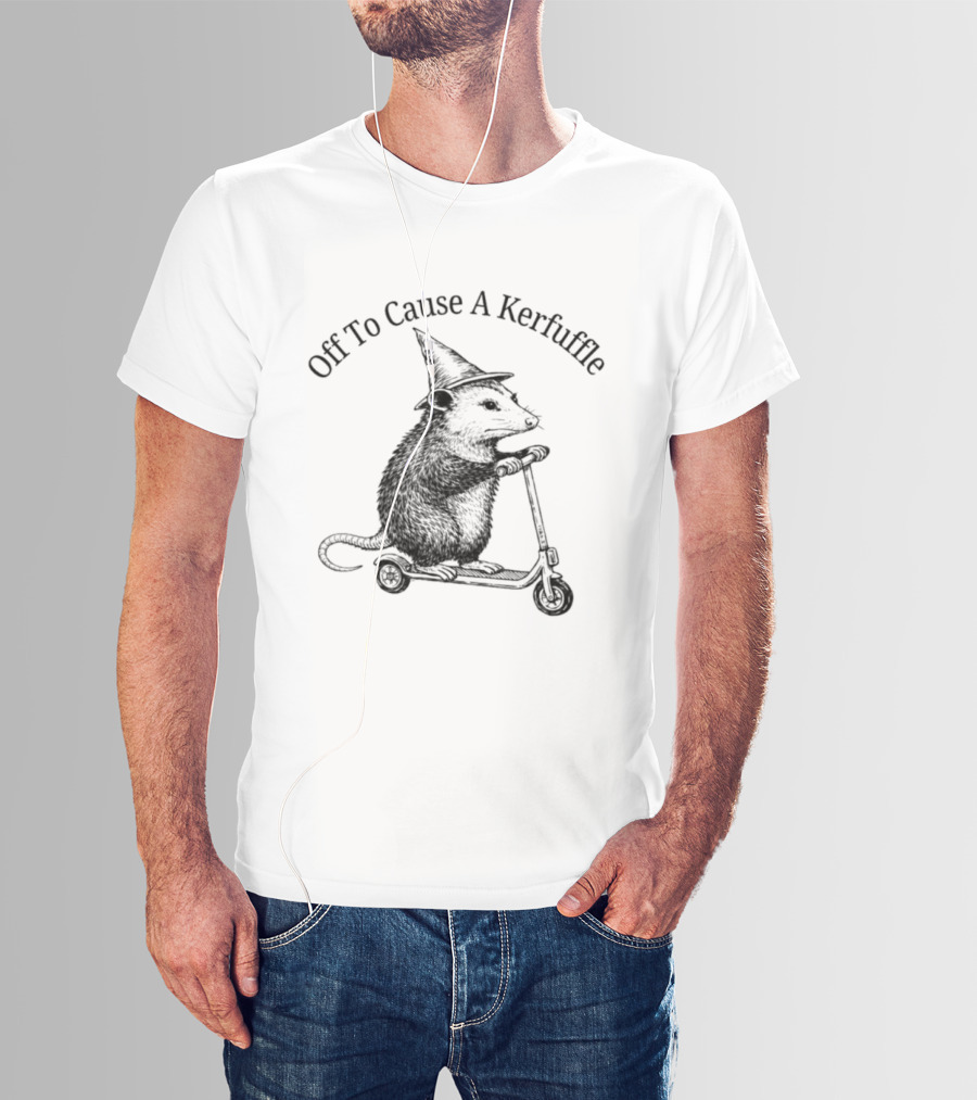 Off To Cause A Kerfuffle Opossum Wizard Hat Scooter T-Shirt