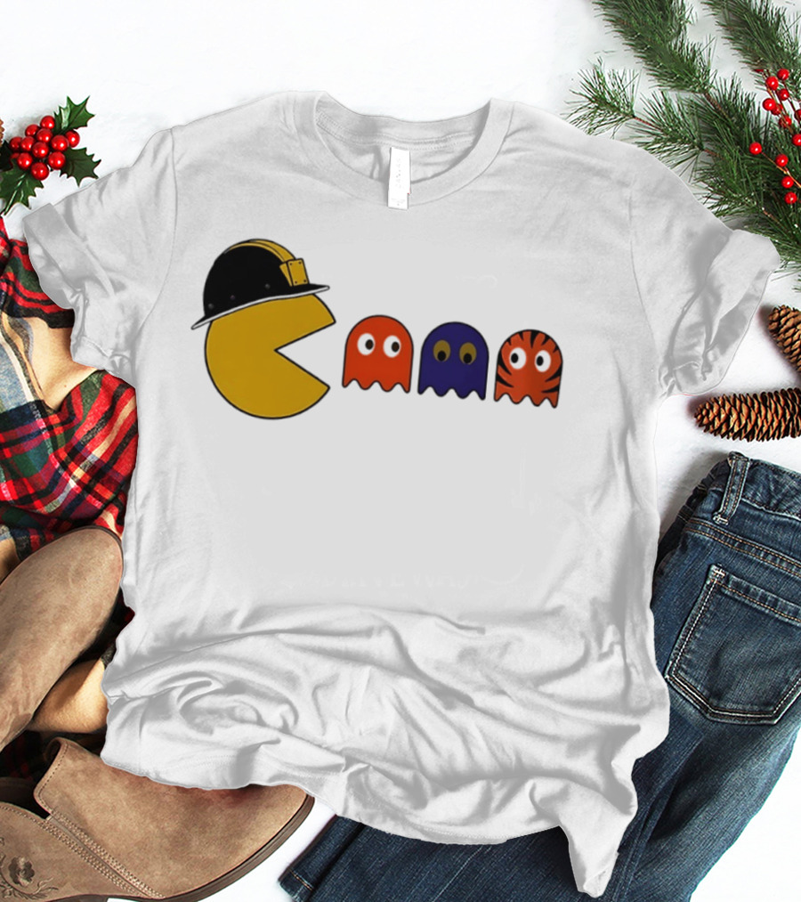 Pacman Hard Hat Ghosts Retro Gaming T-Shirt