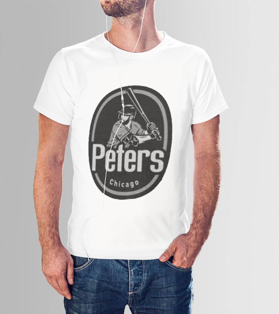 Peters Chicago Baseball Player Illustration White Sox T-Shirt