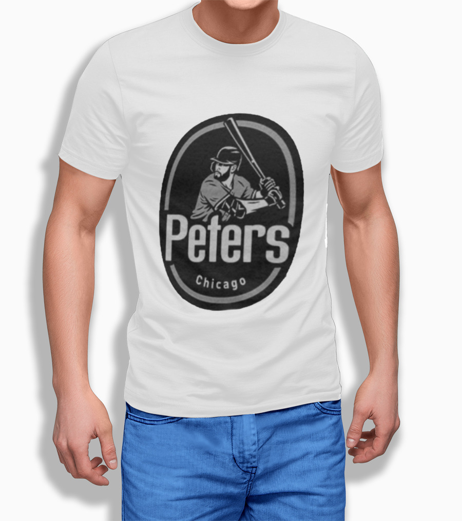Peters Chicago Baseball Player Illustration White Sox T-Shirt