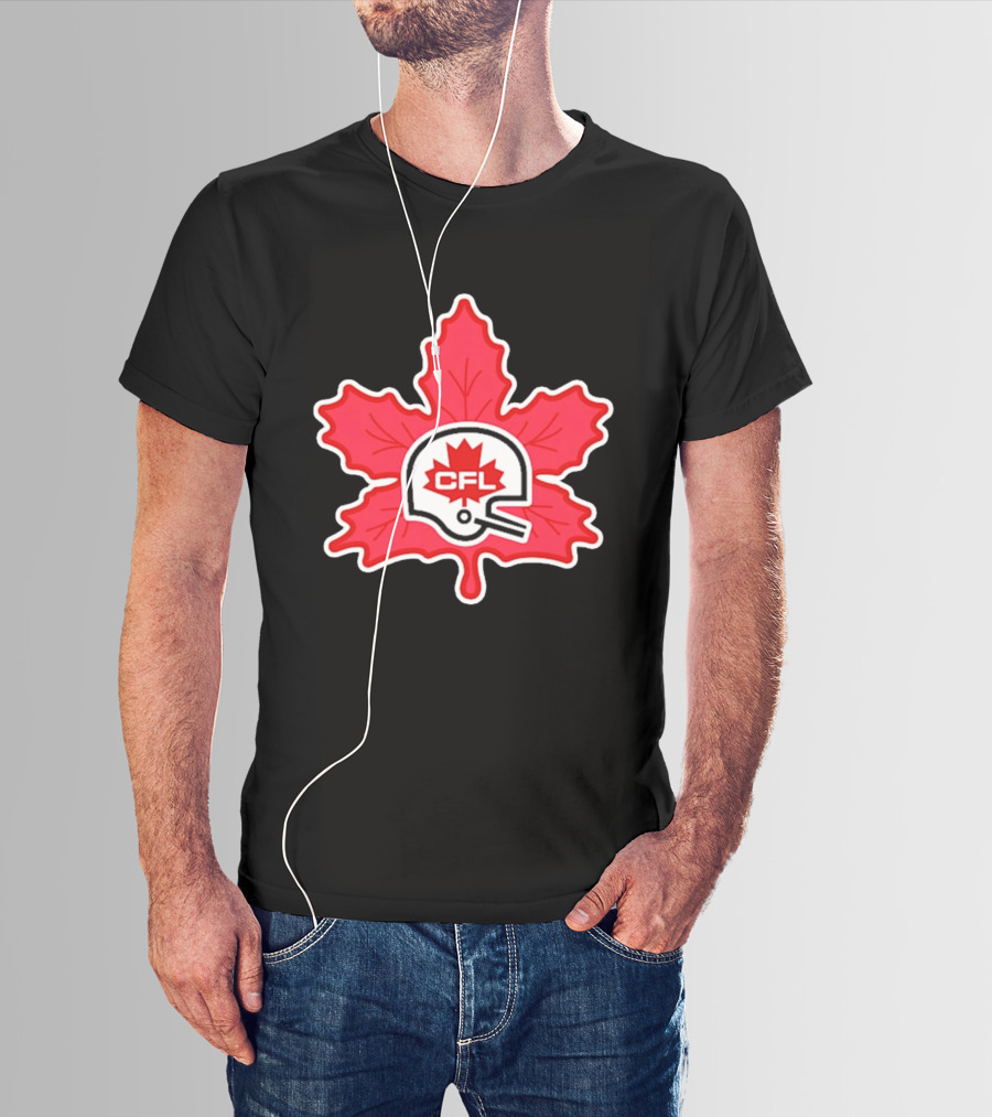 CFL Canadian Football Leaf Helmet T-Shirt