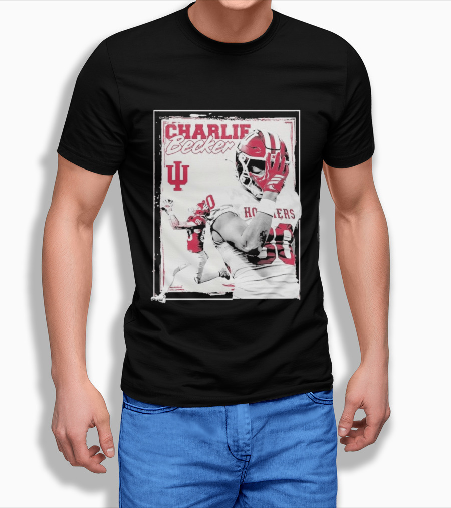 Charlie Becker Indiana Hoosiers Football Student Athlete #80 T-Shirt