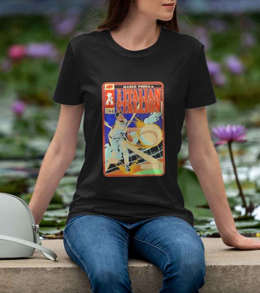 Mario Pesca The Italian Stallion Comic No 66 Oklahoma State Cowboys Baseball T-Shirt