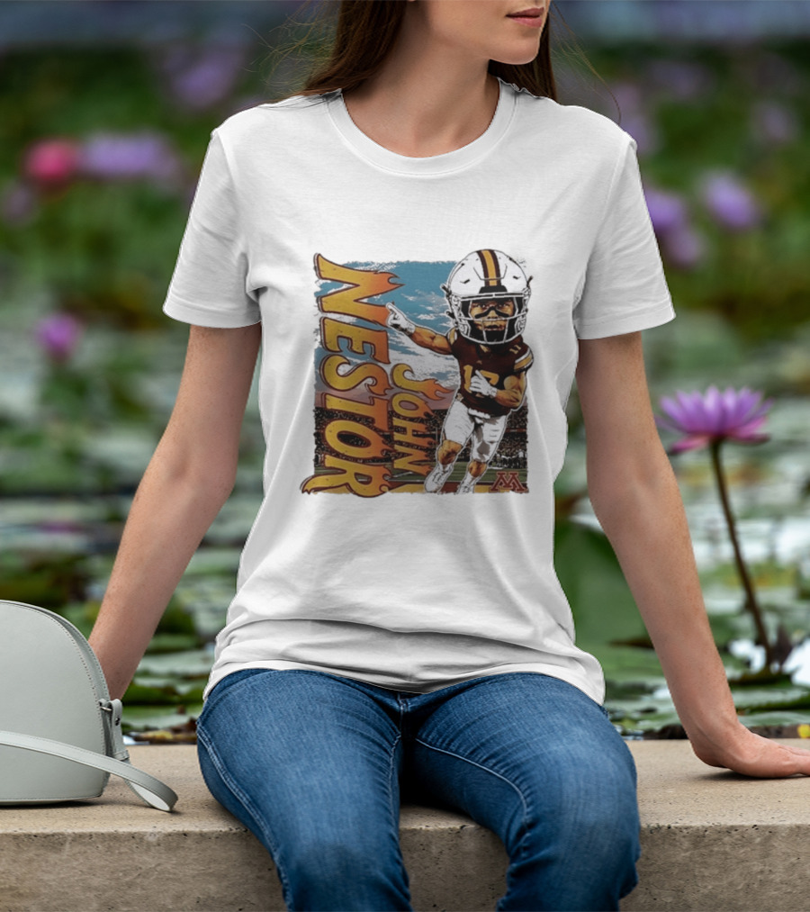 John Nestor Minnesota Golden Gophers Football Player Caricature 17 Football Helmet Minnesota T-Shirt