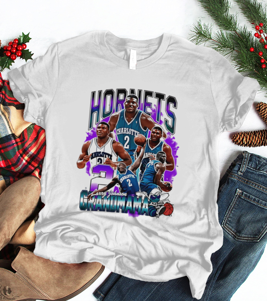 Charlotte Hornets Larry Johnson Basketball Grandmama 2 T-Shirt
