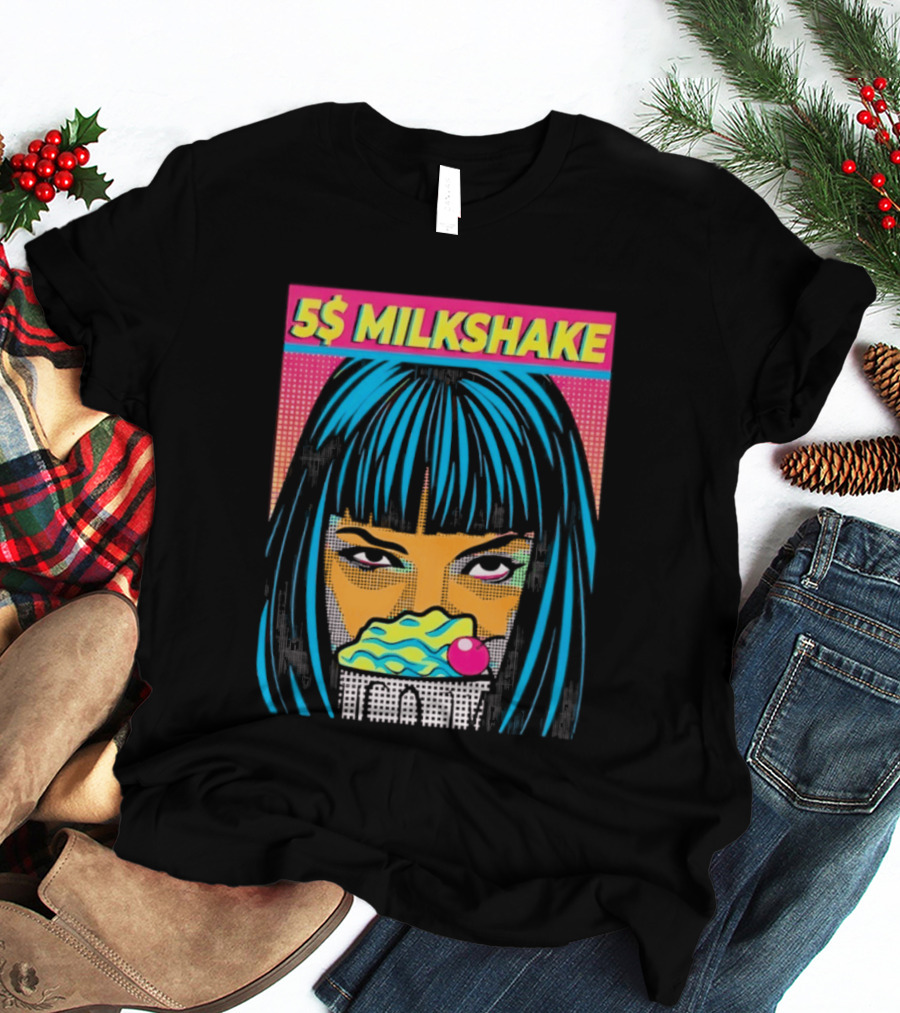 5 Dollar Milkshake Pulp Fiction 5$ Milkshake Retro Comic T-Shirt