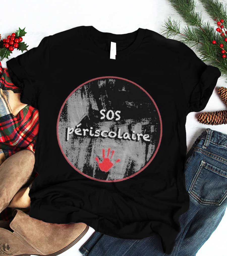 SOS Périscolaire Handprint Red And Black Circle T-Shirt