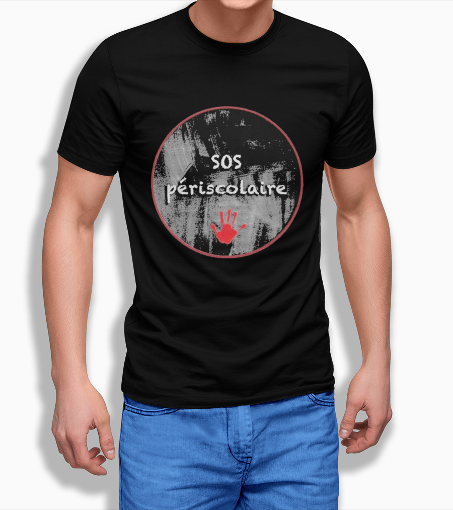 SOS Périscolaire Handprint Red And Black Circle T-Shirt