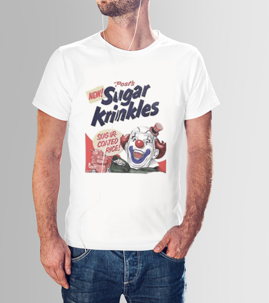 Post's New Sugar Krinkles Sugar Coated Rice Clown Cereal T-Shirt