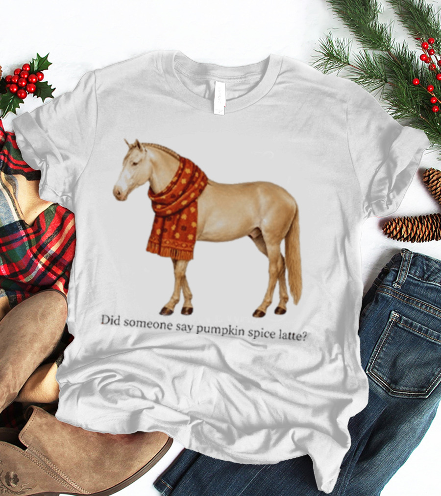 Pumpkin Spice Horse Funny Fall Scarf T-Shirt