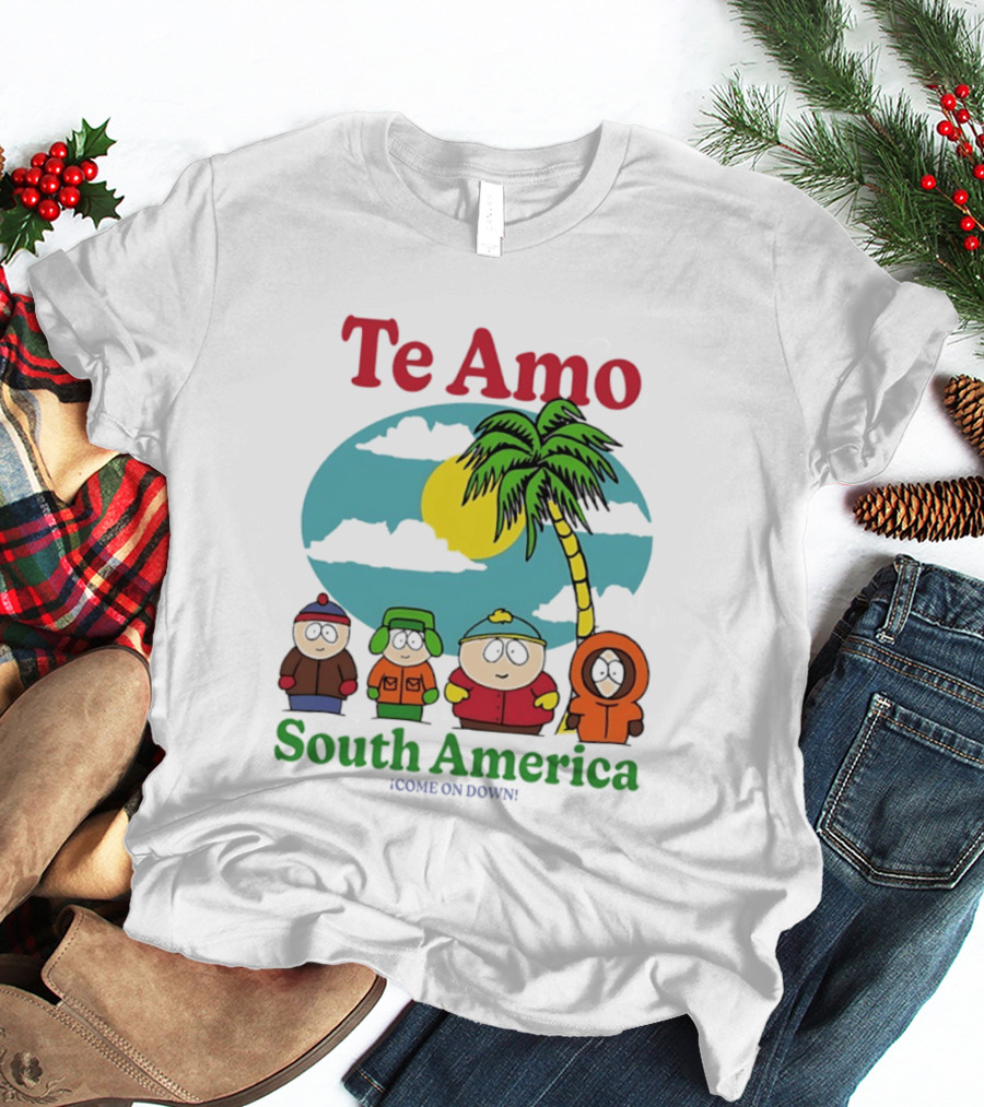 Te Amo South America South Park Characters Under Palm Tree T-Shirt