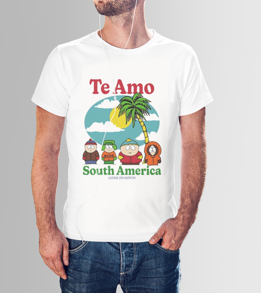 Te Amo South America South Park Characters Under Palm Tree T-Shirt