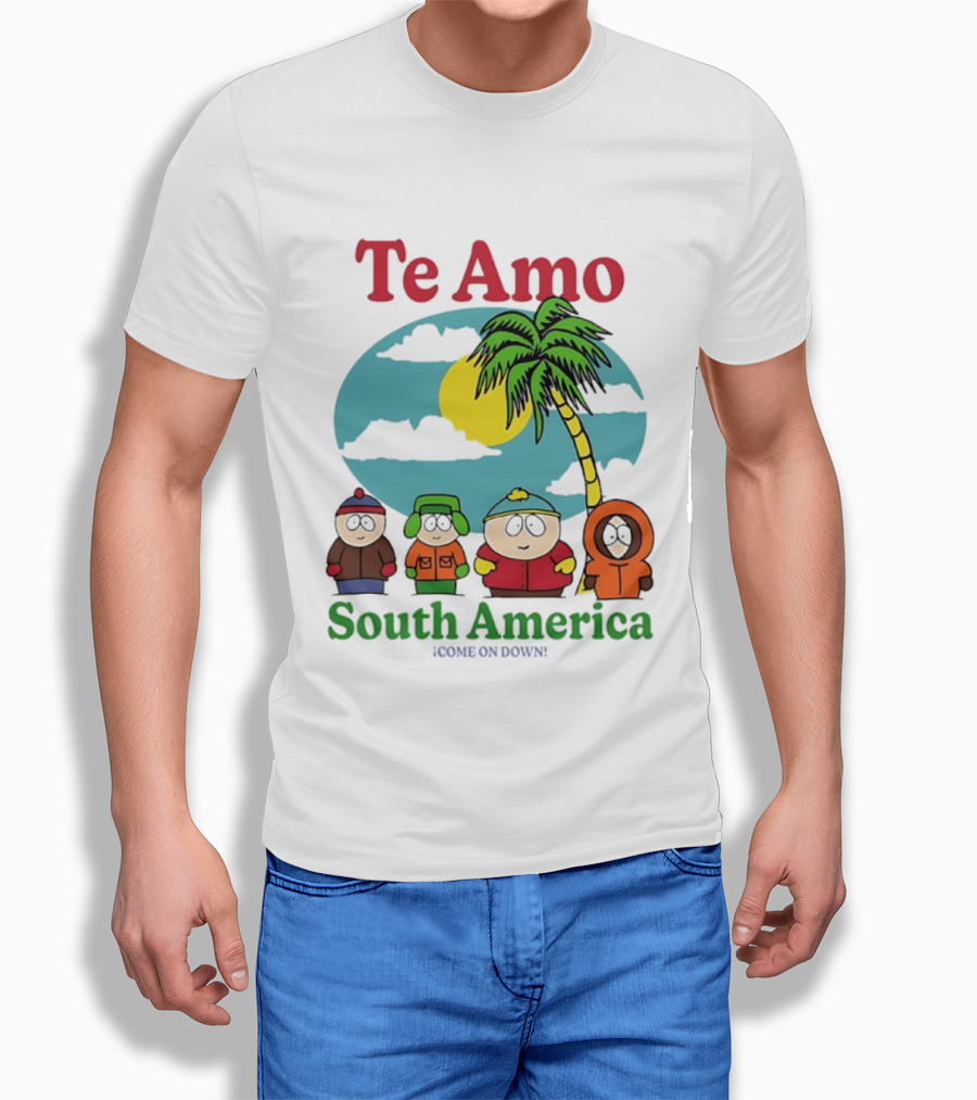 Te Amo South America South Park Characters Under Palm Tree T-Shirt