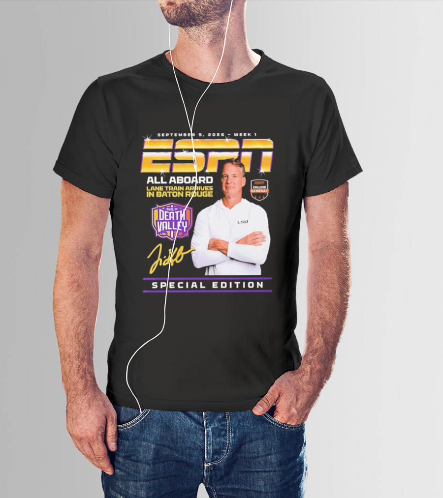 ESPN Special Edition September 5 2026 Week 1 All Aboard Tigers Express Death Valley Gameday T-Shirt