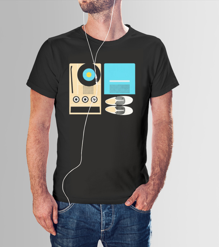 Sam And Suzy Essentials Moonrise Kingdom Record Player Sneakers T-Shirt