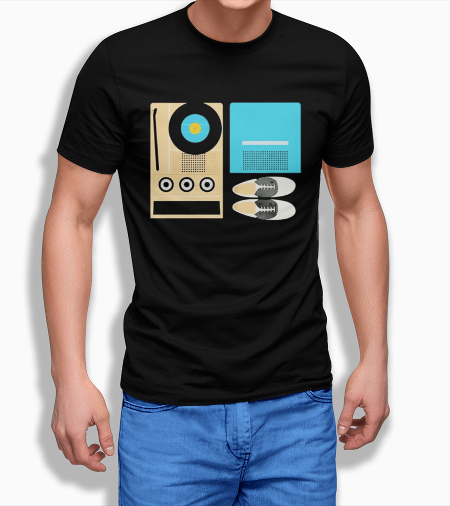 Sam And Suzy Essentials Moonrise Kingdom Record Player Sneakers T-Shirt