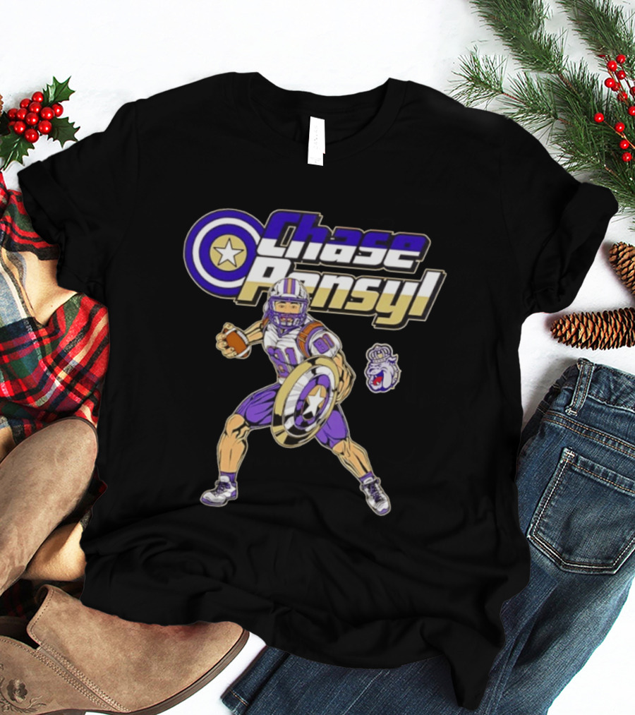 Chase Pensyl James Madison Dukes Football Superhero T-Shirt