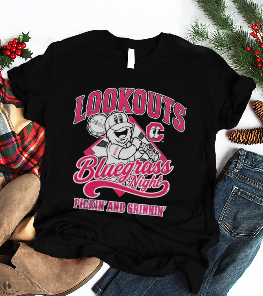 Lookouts Bluegrass Night Pickin' And Grinnin' Chattanooga Baseball C T-Shirt