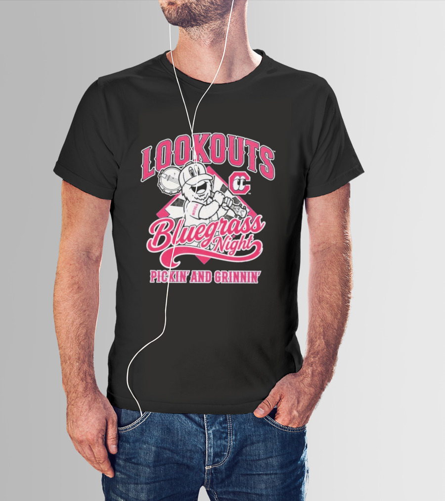 Lookouts Bluegrass Night Pickin' And Grinnin' Chattanooga Baseball C T-Shirt